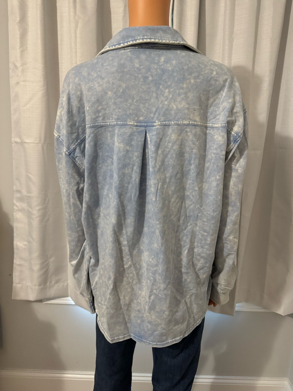 Great Jane & Delancey size L blue knit button up long sleeve shirt new - Picture 6 of 6